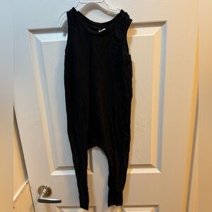 Black Sleeveless “Grow With Me” Kids Romper